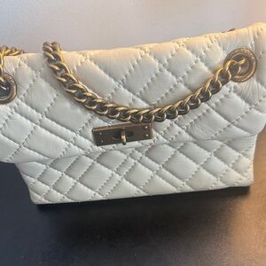 Kurt Geiger White Quilted Crossbody Bag